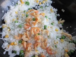 Fried Rice with Corn Shrimp and Egg recipe