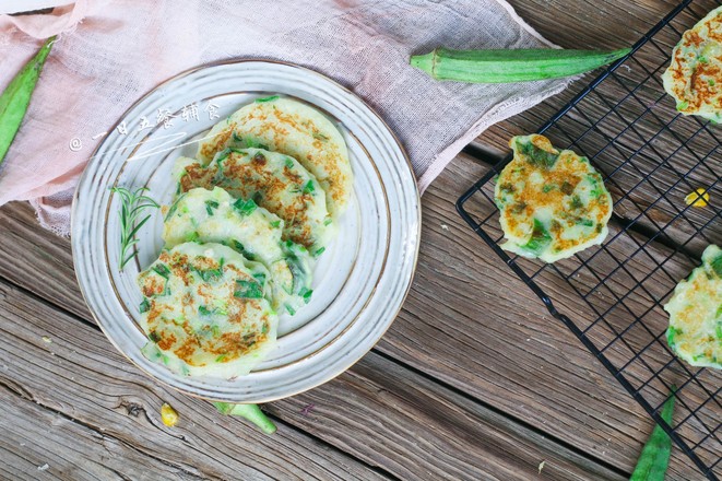 Scallion Okra Potato Cakes recipe