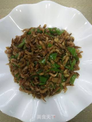 Stir-fried Dried River Prawns with Chili recipe