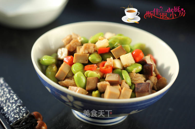 Stir-fried Diced Pork with Beans, Rice and Eggs recipe